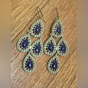 Stella & Dot Blue Seychelles Chandelier Earrings
